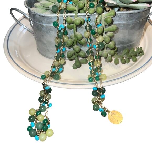 Vtg Stella & Dot Copa Necklace Semi precious Stones! Beachy vacation boho - Picture 4 of 11